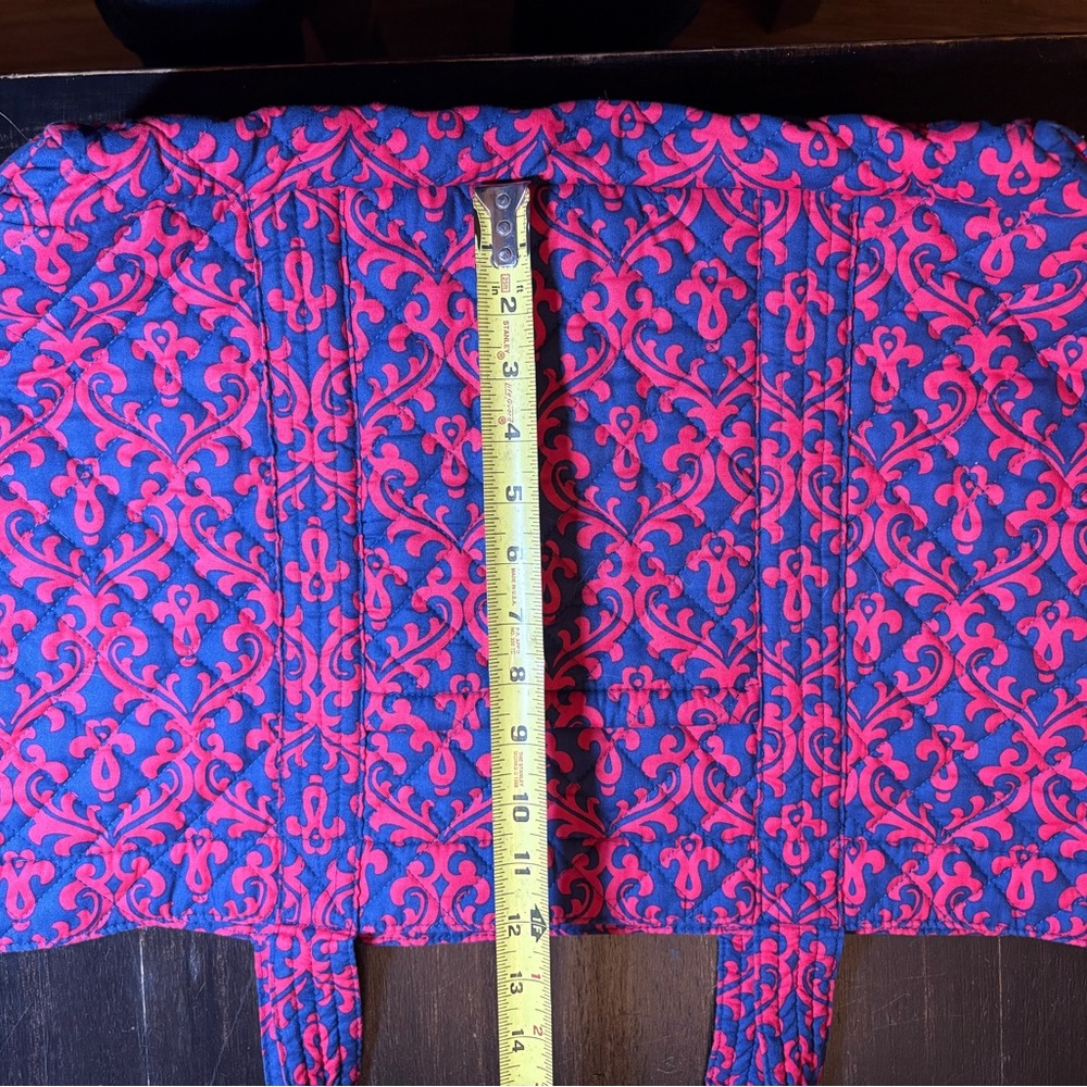 ~Quilted Koala~Large Blue & Red Damesk Quilted Double Strap Tote - Picture 7 of 9